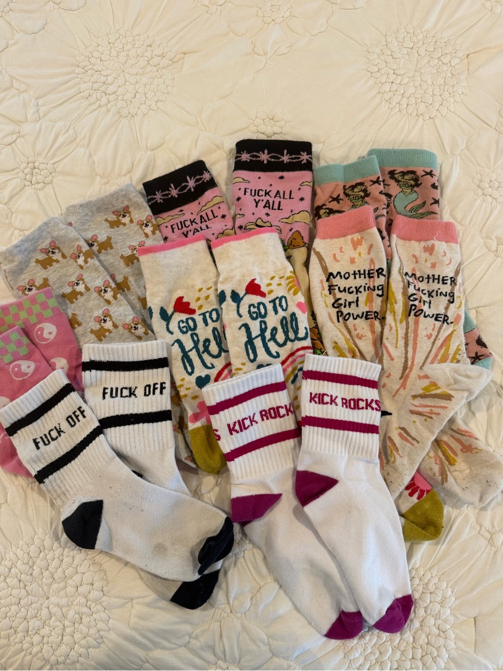 Assorted Graphic Crew Socks